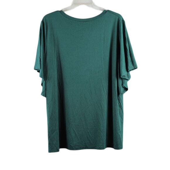 Koaiz Green Women's Tunic Top Blouse Short Sleeve Pullover Size 2XL 028 - Picture 6 of 6